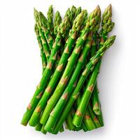 AI generated Asparagus, diet healthy food, white isolated background - AI generated image photo