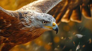 ai generado de cerca de águila en vuelo. ai generado. foto