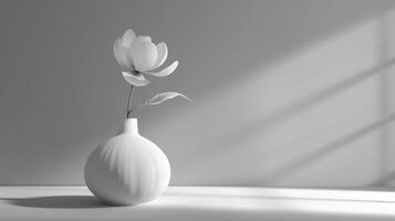 AI generated Still life of white flower. Copy space. photo