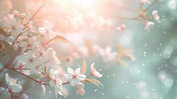 AI generated Spring blossom serenity. Copy space. AI generated. photo