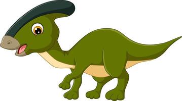 Cartoon parasaurolophus on white background vector