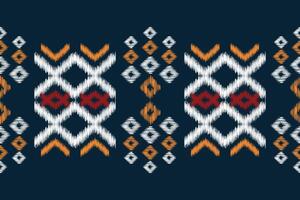 Traditional Ethnic ikat motif fabric pattern geometric style.African Ikat embroidery Ethnic oriental pattern blue background wallpaper. Abstract,vector,illustration.Texture,frame,decoration. vector