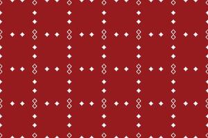 Traditional ethnic motifs ikat geometric fabric pattern cross stitch.Ikat embroidery Ethnic oriental Pixel red background. Abstract,vector,illustration. Texture,christmas,decoration,wallpaper. vector