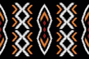 Traditional Ethnic ikat motif fabric pattern geometric style.African Ikat embroidery Ethnic oriental pattern black background wallpaper. Abstract,vector,illustration.Texture,frame,decoration. vector