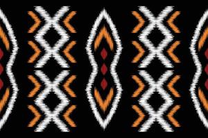 Traditional Ethnic ikat motif fabric pattern geometric style.African Ikat embroidery Ethnic oriental pattern black background wallpaper. Abstract,vector,illustration.Texture,frame,decoration. vector