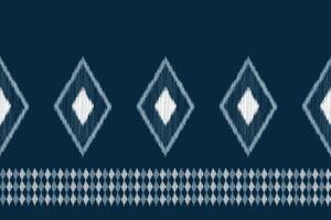 Traditional Ethnic ikat motif fabric pattern geometric style.African Ikat embroidery Ethnic oriental pattern blue background wallpaper. Abstract,vector,illustration.Texture,frame,decoration. vector