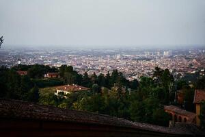 the outskirts of bologna in the setting sun photo