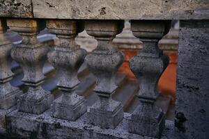 gray stone railing, stone structure, background photo