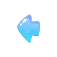 Game water Button UI. Aqua Blue Button kit element. Vector Cartoon Illustration. Game ui for app and menu.