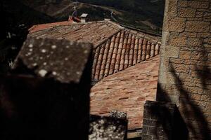 breathtaking views of San Marino from above in the harsh light of the summer sun photo