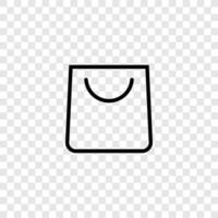 black shopping bag icon vector