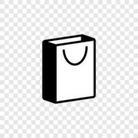 black shopping bag icon vector