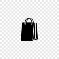 black shopping bag icon vector