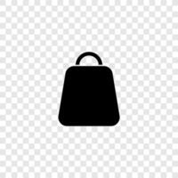 black shopping bag icon vector