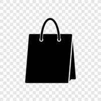 black shopping bag icon vector