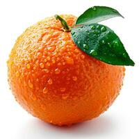 AI generated Oranges close up, tropical fruit, isolated white background - AI generated image photo