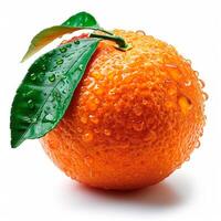 AI generated Oranges close up, tropical fruit, isolated white background - AI generated image photo
