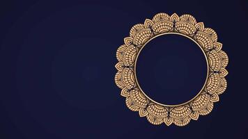 Ramadan,Eid, Arabic Islamic east style Mandala Frame Animation Background. Mandala Frame element. Abstract golden mandala Frame 4k video footage. Mandala animation seamless looping.