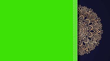 Ramadan,Eid, Arabic Islamic east style Mandala Animation Green Screen Background. Mandala Green Screen background element. Golden Mandala Alpha Channe 4k video footage, Mandala animation background.