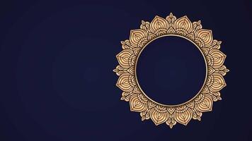 Ramadan, Eid, Arabo islamico est stile mandala telaio animazione sfondo. mandala telaio elemento. astratto d'oro mandala telaio 4k video filmato. mandala animazione senza soluzione di continuità ciclo.