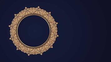 Ramadan, Eid, Arabisch islamisch Osten Stil Mandala Rahmen Animation Hintergrund. Mandala Rahmen Element. abstrakt golden Mandala Rahmen 4k Video Filmaufnahme. Mandala Animation nahtlos Schleife.