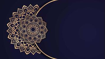 Ramadan,Eid, Arabic Islamic east style Mandala Animation Background. Mandala background element. Abstract golden mandala 4k video footage, Mandala animation with seamless looping Editable background.