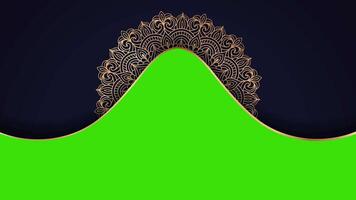 Ramadã, Eid, árabe islâmico leste estilo mandala animação verde tela fundo. mandala verde tela fundo elemento. dourado mandala alfa canal 4k vídeo imagens de vídeo, mandala animação fundo. video