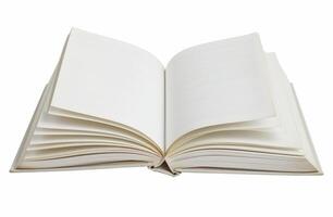 ai generado blanco blanco libro Bosquejo. el cubrir de un libro es blanco en un blanco antecedentes vacío libro. generado por artificial inteligencia. foto