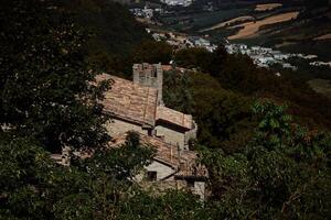 breathtaking views of San Marino from above in the harsh light of the summer sun photo