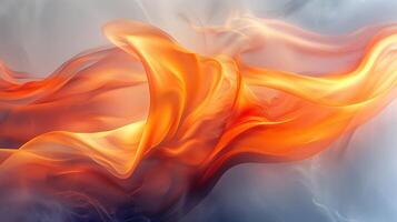 AI generated Abstract background, vivid tones of orange, black, on a backdrop of swirling pastels, silky and smooth surface. Background, texture. Generated by artificial intelligence. photo