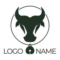 icono de vector de plantilla de logotipo de vaca