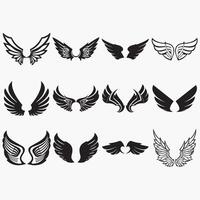 wings icon set vector