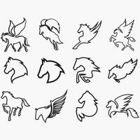 Horse icon set vector