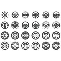 Steering wheel logo vector illustrations