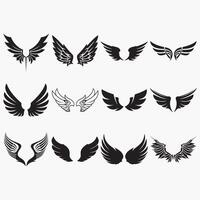 wings icon set vector