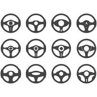 Steering wheel logo vector illustrations