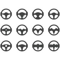 Steering wheel logo vector illustrations