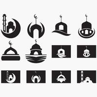 collection of mosque logos vector