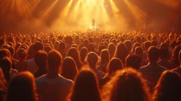 ai generado un verano música festival multitud asiste un concierto foto