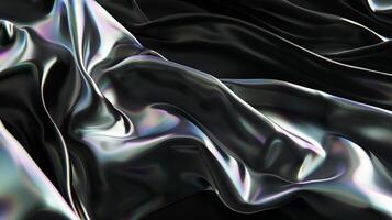 ai generado oscuro seda mostrando holográfico frustrar. negro resumen antecedentes. generado por artificial inteligencia. foto