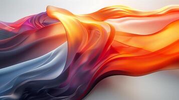AI generated Abstract background, vivid tones of orange, black, on a backdrop of swirling pastels, silky and smooth surface. Background, texture. Generated by artificial intelligence. photo