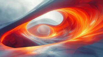 AI generated Abstract background, vivid tones of orange, black, on a backdrop of swirling pastels, silky and smooth surface. Background, texture. Generated by artificial intelligence. photo