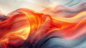 AI generated Abstract background, vivid tones of orange, black, on a backdrop of swirling pastels, silky and smooth surface. Background, texture. Generated by artificial intelligence. photo