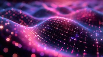 AI generated Abstract waves with particules light, nano carbon fiber. Abstract background. Background, texture. Generated by artificial intelligence. photo