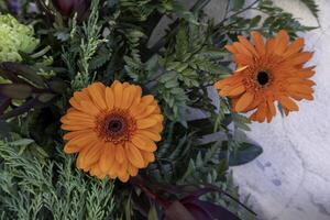 Bouquet of orange flowers photo