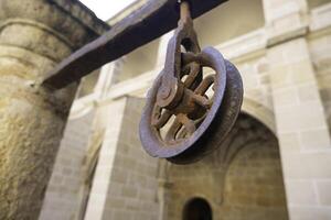 Old metal well wheel photo