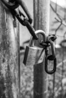 Padlock on a fence photo