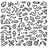 A Collection of Scribble Arrow Strokes in Varied Sizes and Directions vector