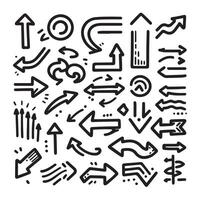 A Collection of Scribble Arrow Strokes in Varied Sizes and Directions vector