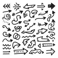 A Collection of Scribble Arrow Strokes in Varied Sizes and Directions vector